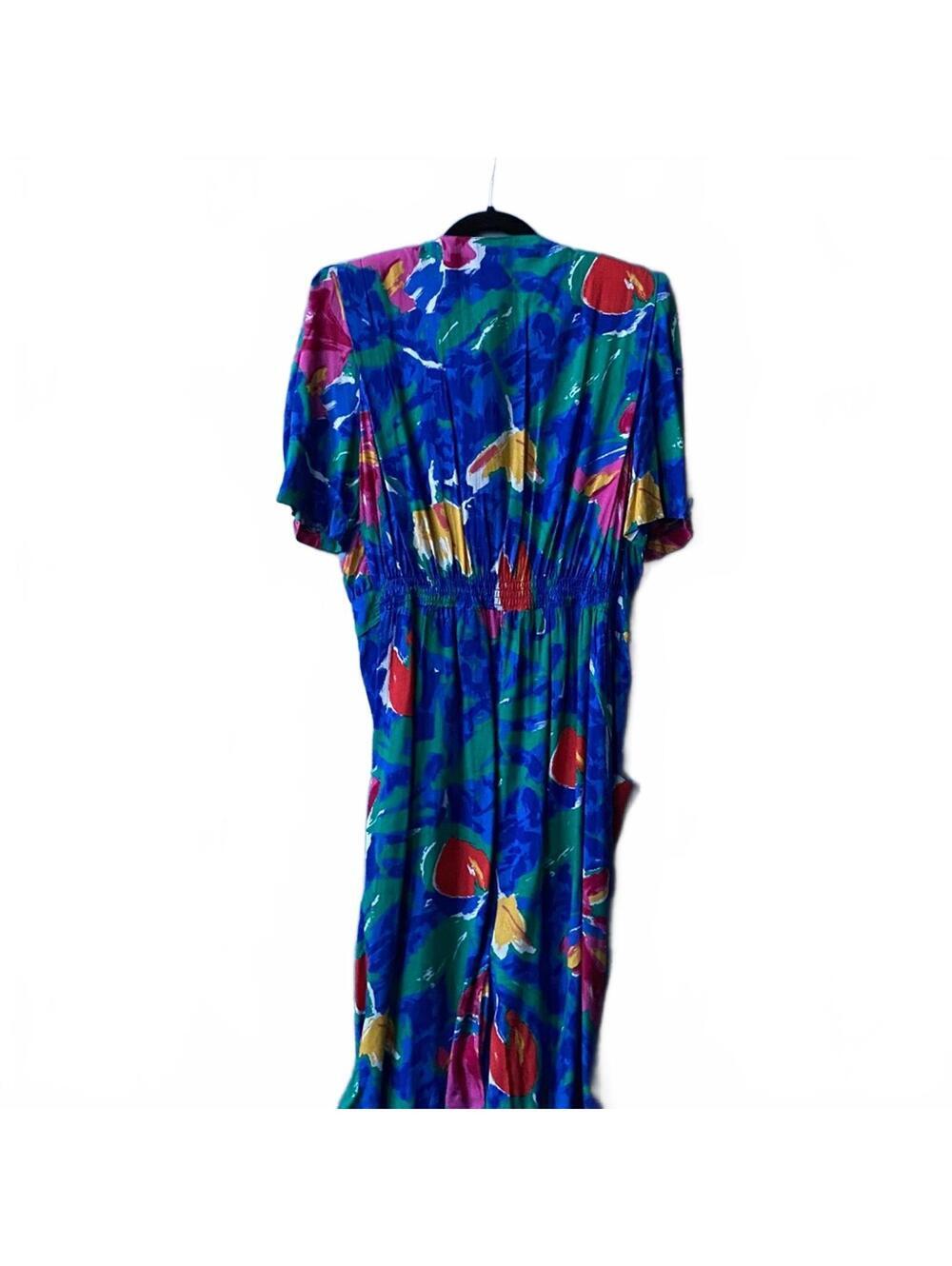 90s Vintage VLP Petites Floral Puff Sleeve Dress Size M-L - Picture 9 of 9